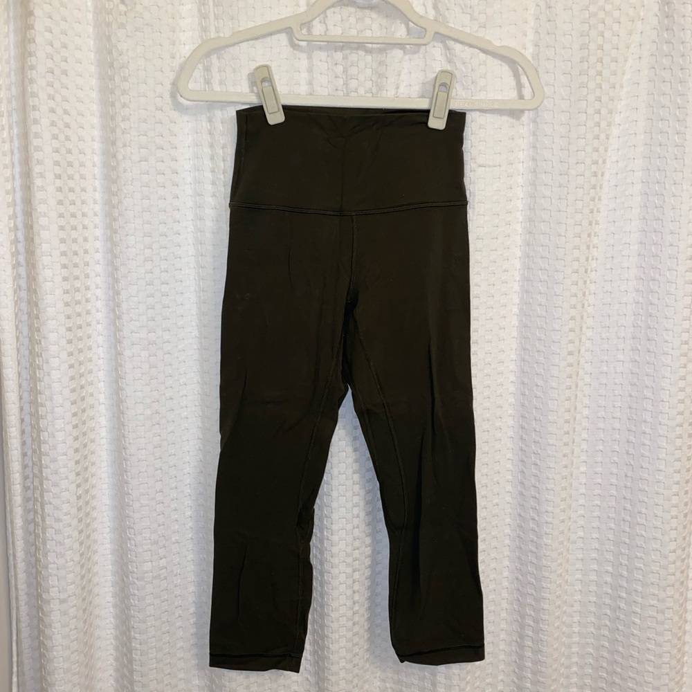 Lululemon align high rise crop leggings 23” dark olive